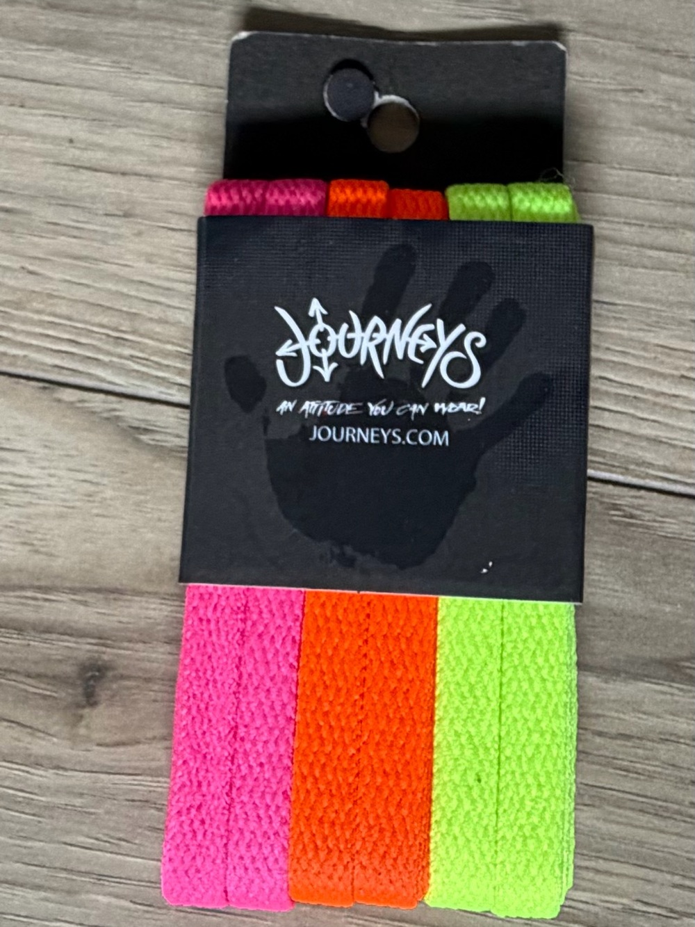 JOURNEYS 3 PACK NEON SHOE LACES 39" NIB YELLOW/ORANGE/PINK